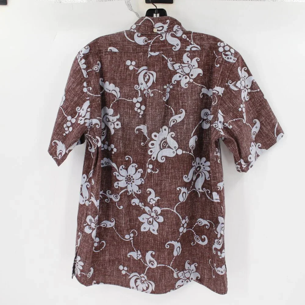 Reyn spooner hawaiian shirt men's small short sleeve reverse print floral camp s